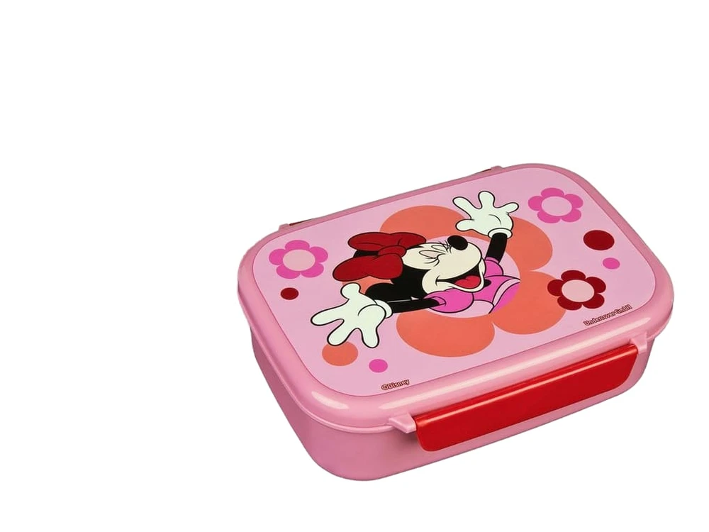 Disney Minnie Mouse Lunch Set rosa, Brotdose und Trinkflasche, 8×19×23 cm